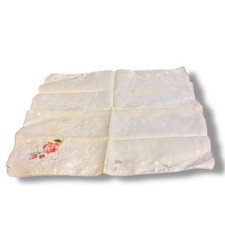 VTG Rose Embroidered Fine Linen Hankerchief See All Photos Wedding Bridal