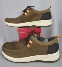 New CLARKS Wellman Moc Mens 11.5 M Waterproof Marron Cola Leather Athletic Shoes