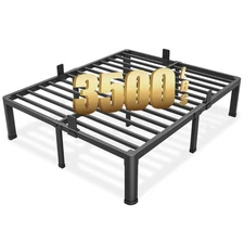 Full Size Bed Frame with Round Corner Edge Legs 16 inch Heavy Duty Support 35...