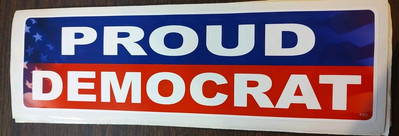 Bumper Sticker ''Proud Democrat'' 10x3 