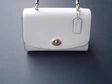 AUTHENTIC COACH CHALK CROSS GRAIN LEATHER TILLY TOP HANDLE SATCHEL #76618  EUC