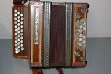 Hessmühler Steirische Harmonika Knopfakkordeon G-C-F Sehr Selten Sammler Vintage