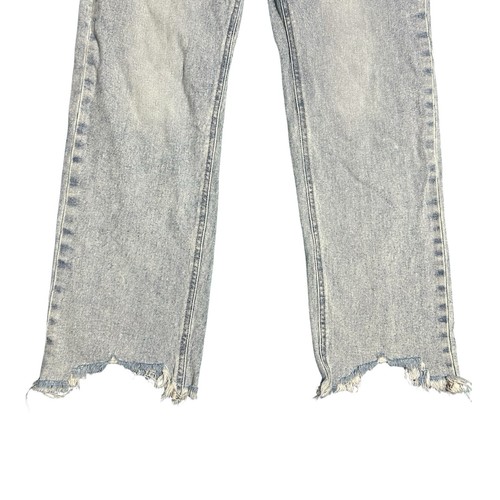 Kancan High Rise Cropped Raw Frayed Hem Wide Denim Jeans Womens Sz 5 26 - Picture 2 of 13
