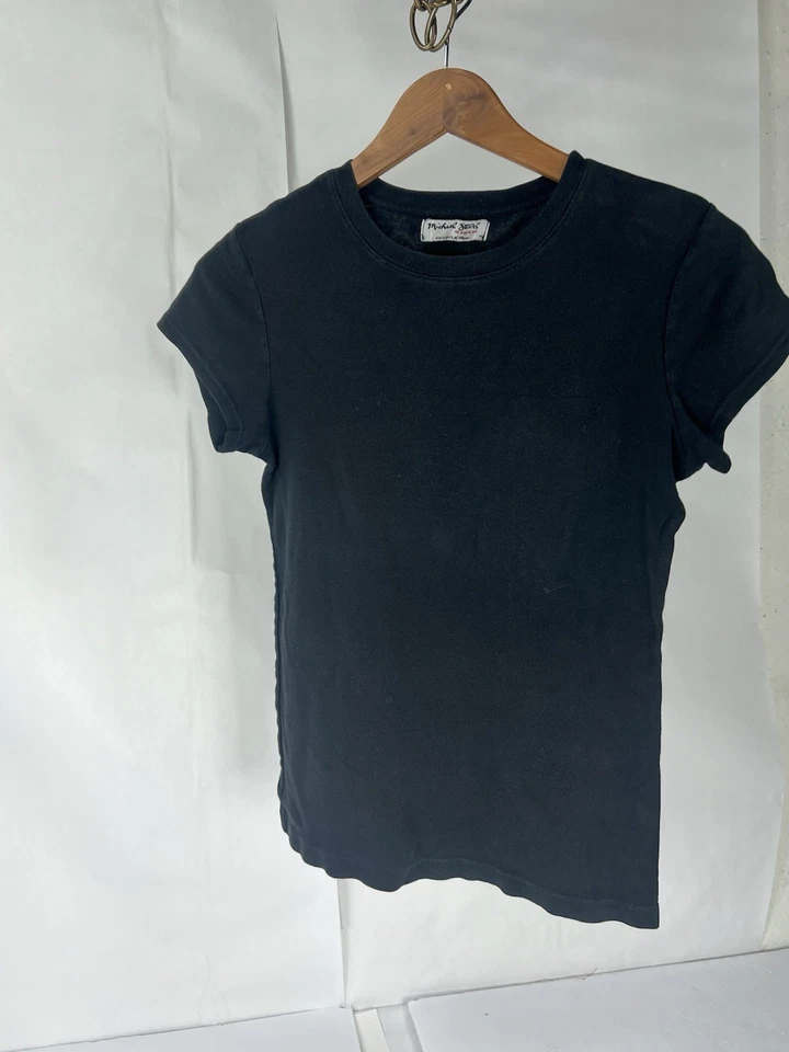 Camiseta para mujer Michael Stars OS talla única negra manga corta Y2K Foto 2 de 4