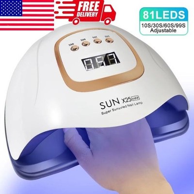 SUN X25 MAX 280W UV LED Nail Lamp Quick Curing Gel Polish Dryer Manicure 81 LED
