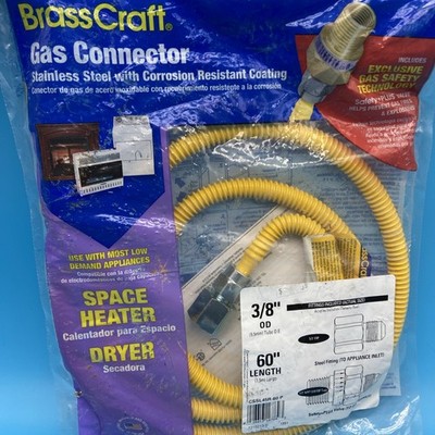 BrassCraft CSSL45R-60 P Safety PLUS Gas Appliance Connector with 3/8'' OD EFV and