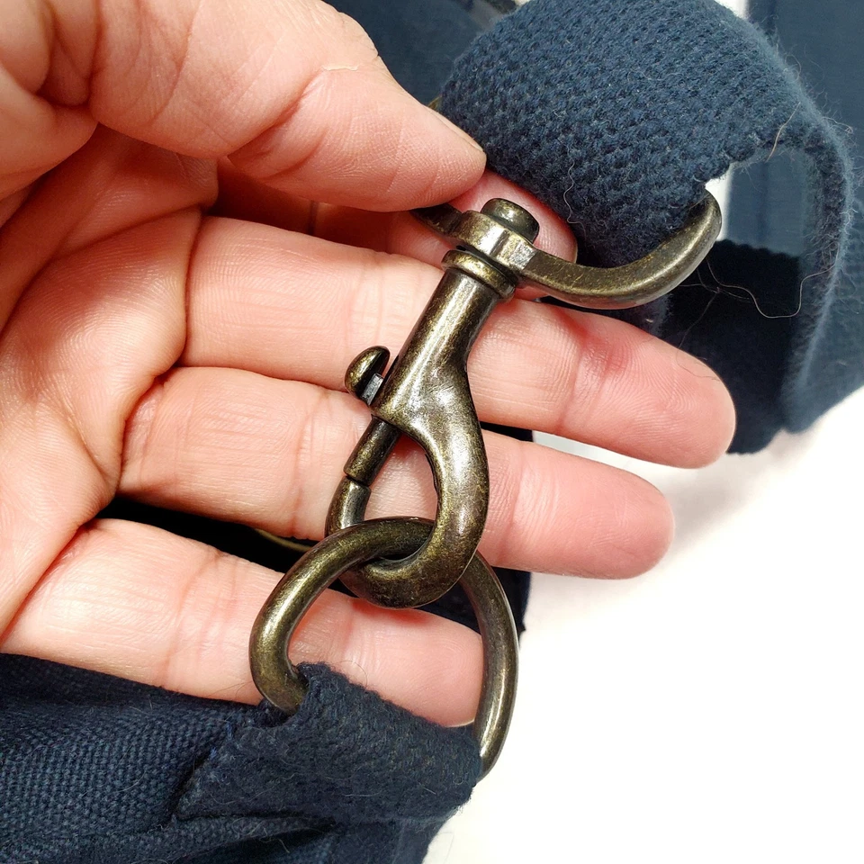 Bolso de Lona Eddie Bauer Vintage Azul Tostado Eslinga Expandible Viaje Lavandería Foto 4 de 4