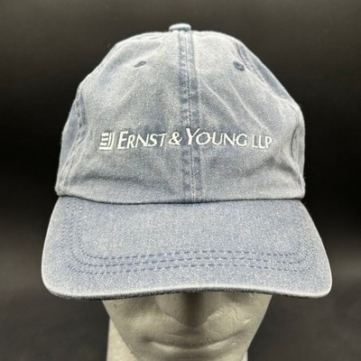 Fahrenheit Hat Men's Adjustable Light Blue Denim Ernst & Young LLP Logo