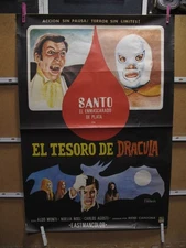 W602 SANTO EL TESORO DE DRACULA René Cardona con Santo, Aldo Monti, Noelia Noel,