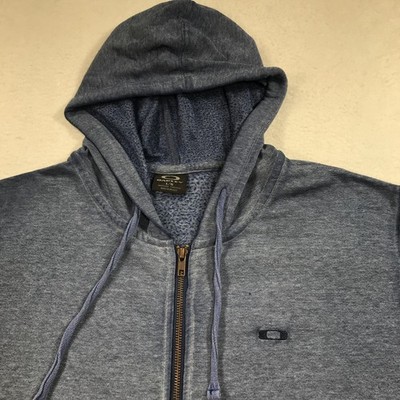 Oakley Hoodie Sweatshirt Mens L Blue Full Zip Y2K Skate Surf Sun