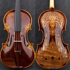 A30 Master Antique Guarneri Style Carved Castle Violin 4/4 European Wood Power