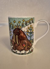 Helen Rhodes Queen's English Fine Bone China Mug a colourful King Walrus. Bnwot