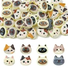 30pcs Acrylic Cat Head Shapes Mini Cute Beads for DIY Cat Animal Spacer Bead DIY
