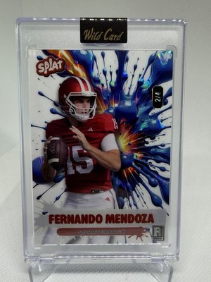 Fernando Mendoza 2/4 Wild Card Splat 2026 Rookie QB #15 RC Holo Blue  