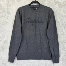 Rapha Logo Sweatshirt Mens Small Gray Cotton Crewneck Cycling Casual Pullover