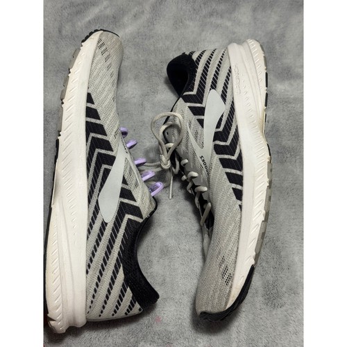 Brooks Launch 6 Men's Size 9.5 D Medium One No Tie Laces One Regular Black Grey - Picture 2 of 10