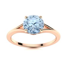 Sterling Silver Aquamarine Stone Elegant Daughter Solitaire Ring Jewelry