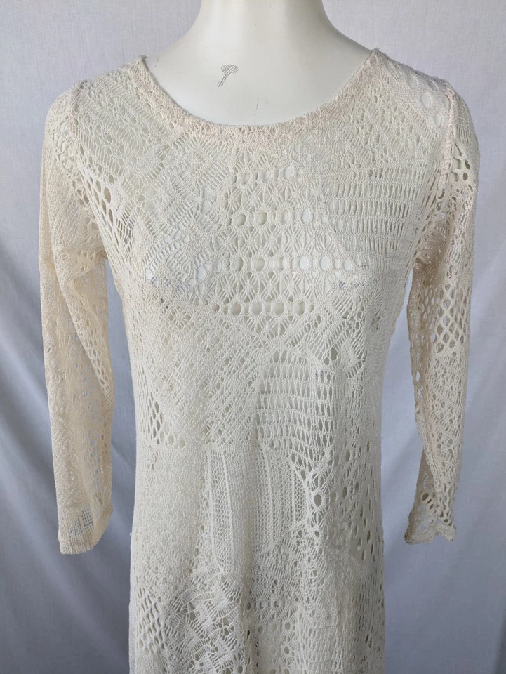 Gypsy Junkies Crochet Lace Maxi Dress Boho Cottagecore Sz M/L Ex Cond Y2K - Изображение 3 из 4