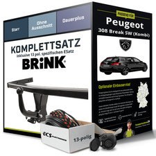 Für PEUGEOT 308 Break SW I Typ 4E , 4H Anhängerkupplung starr +eSatz 13pol 08-