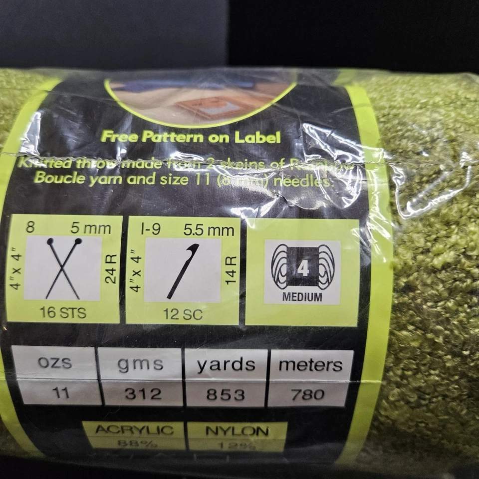 Sensations Rainbow Boucle Green 11 oz Skein - Image 4 of 4