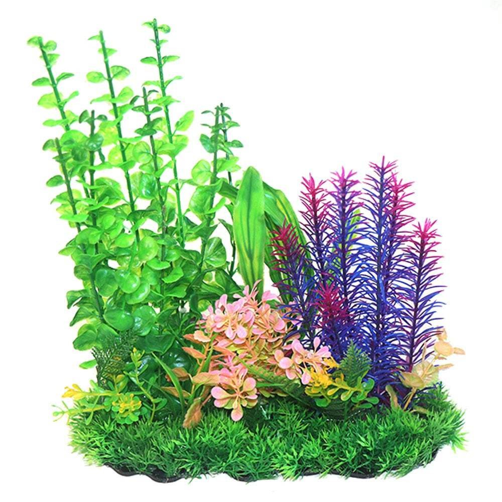 Betta Choice Green & Purple Combi Aquarium Fish Tank Plastic Plant Decor 33cm