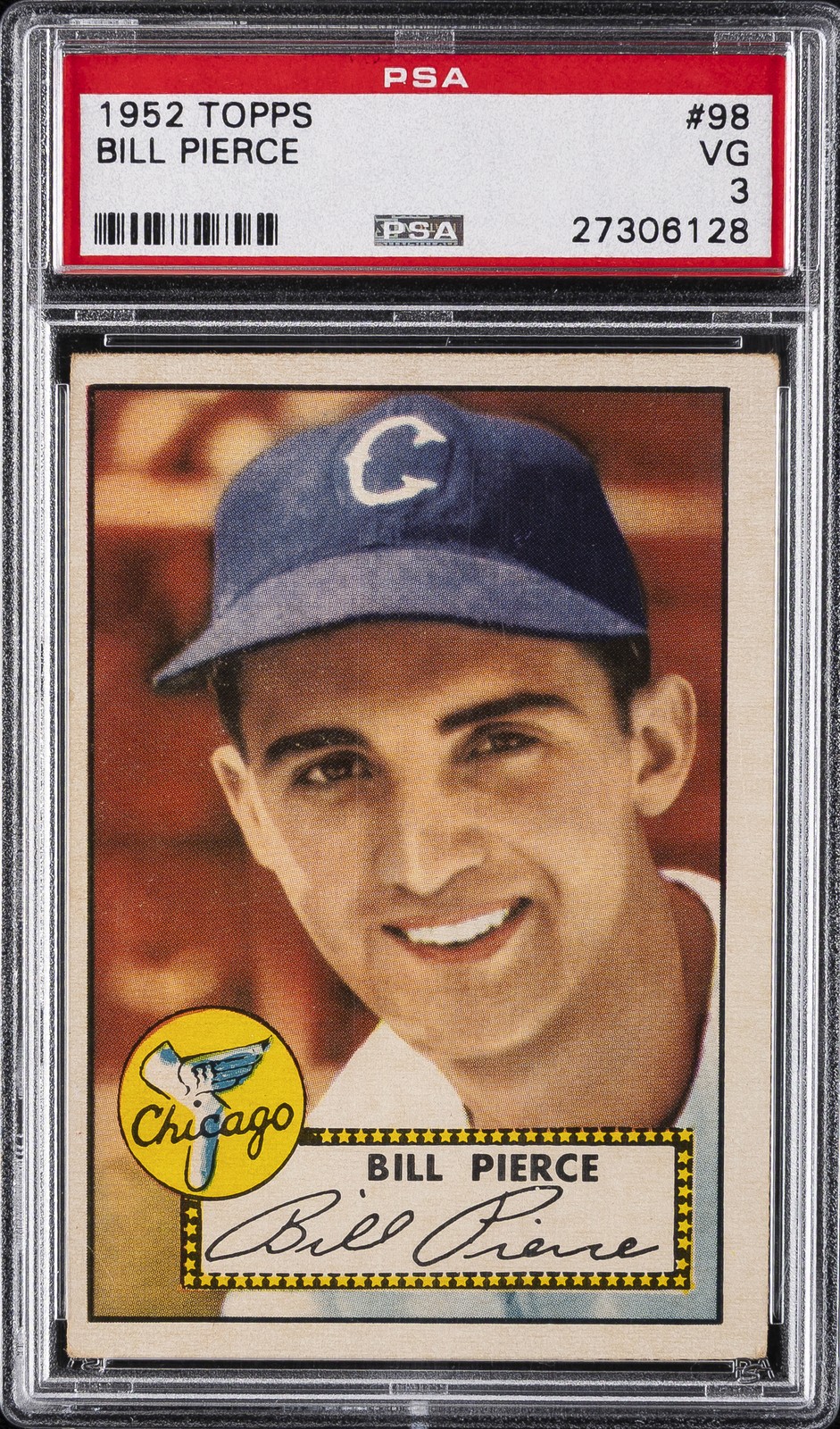 1952 TOPPS #98 BILL PIERCE PSA 3