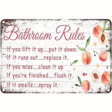 Rustic Bathroom Rules Vintage Humor Tin Metal Signs Home D cor 8x12