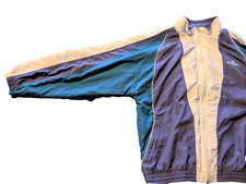 Vintage 1990s Diadora Windbreaker Jacket Large purple teal white tracksuit italy