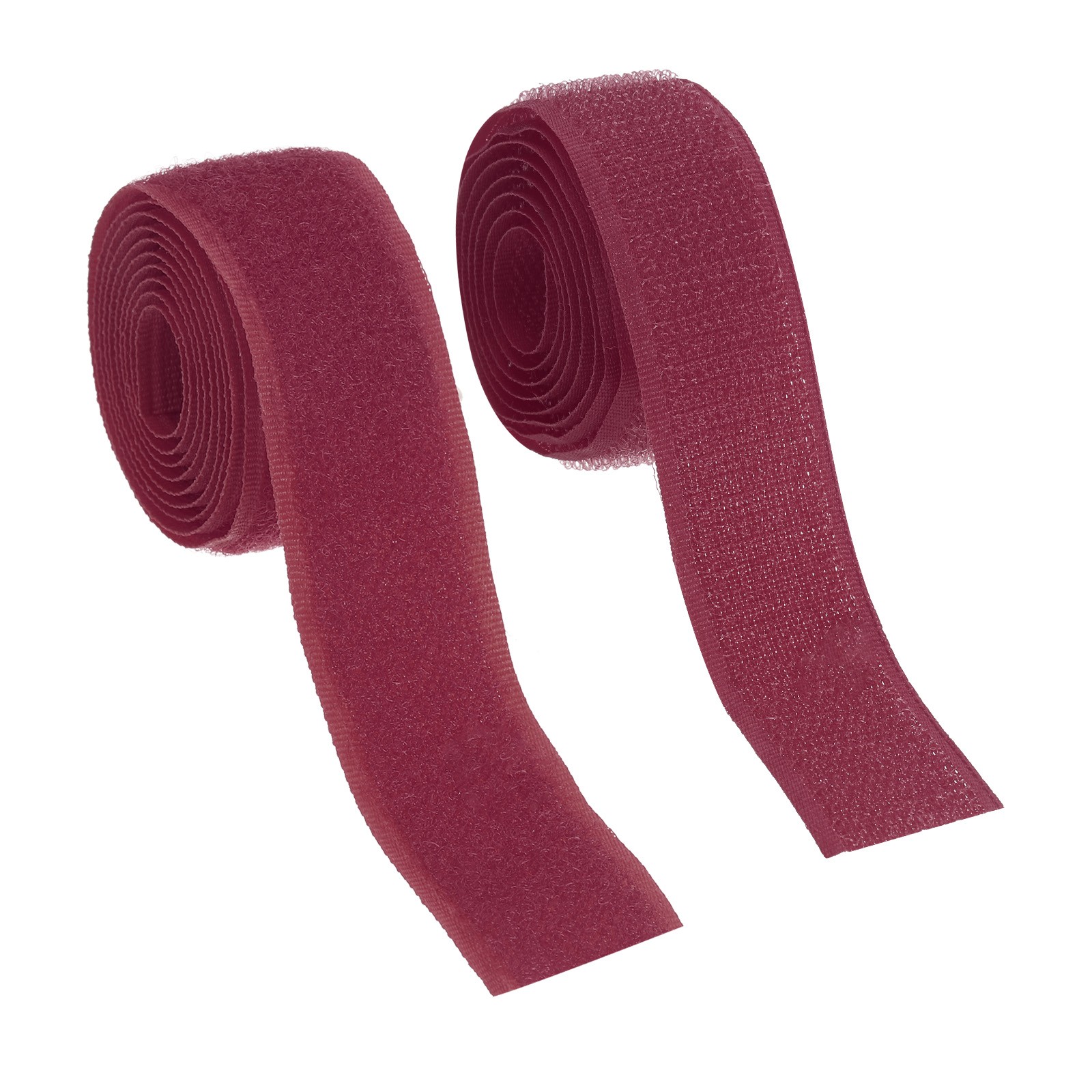 Sew on Hook and Loop Tape, 1 Inch Nylon Fastener Strips 1 Yards (Dark Red)