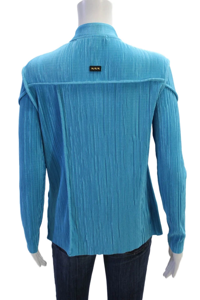 Blusa Jamie Sadock Mujer Plisada Detalle Cremallera Azul Talla M Foto 3 de 4