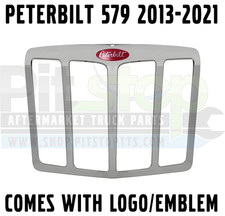 Peterbilt 579 2012-2021 Chrome Radiator Grille Surround With Emblem Logo Peterbilt 579 2012-2021 Chrome Radiator Grille Surround With Emblem Logo