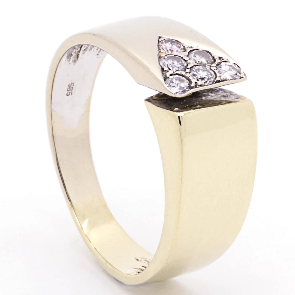Ring 585 Gelbgold & Weißgold mit Diamanten - Bild 2 von 4