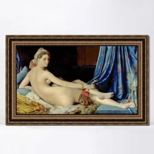 Framed Canvas Art Print La Grande Odalisque by Jean Auguste Dominique Ingres