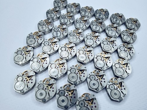 Vintage Watch Parts Little Movements Mechanism 34 pc.Steampunk Art Rectang 16mm - Picture 5 of 12
