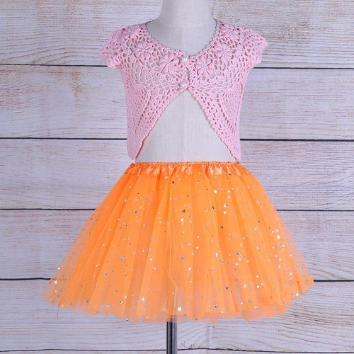 Girls Kids Five Stars Sequins Princess Performance Ballet Dance Tutu Skirt - Imagen 13 de 14