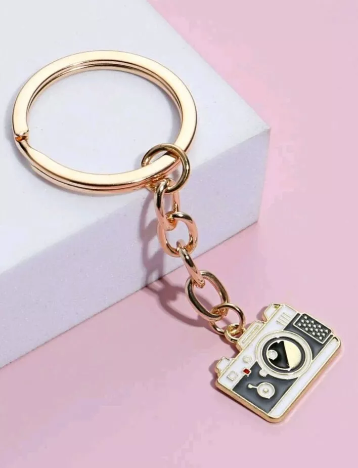 Camera KeyChain KeyRing For Women Men Charm slightly discolored