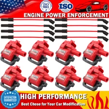 8 PACK HI OUTPUT PERFORMANCE IGNITION COIL & SPARK PLUG WIRES FOR GM LS1 LS6 LS