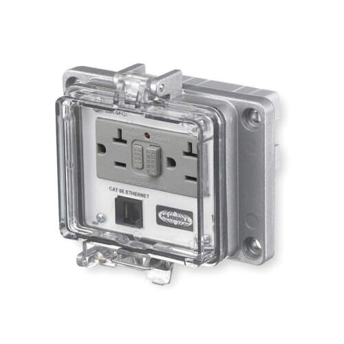 HUBBELL WIRING DEVICE-KELLEMS PR205E Access Port,Power And Data,NEMA 12/4 1CXG2