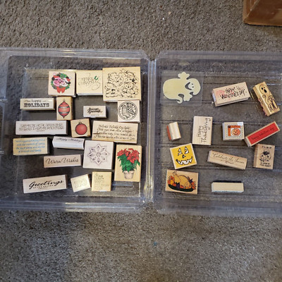 HUGE LOT of 29 VTG Christmas Halloween Valentines HO Wood Mount  display picture 1