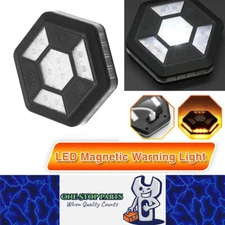 Amber White Magnetic Rooftop Strobe Light Beacon Lamp USB Warning Flashing Light