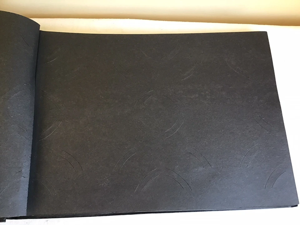 老式黑色镀金纪念品卡剪贴簿专辑空白床单脆弱 — 第 4/4 张图片