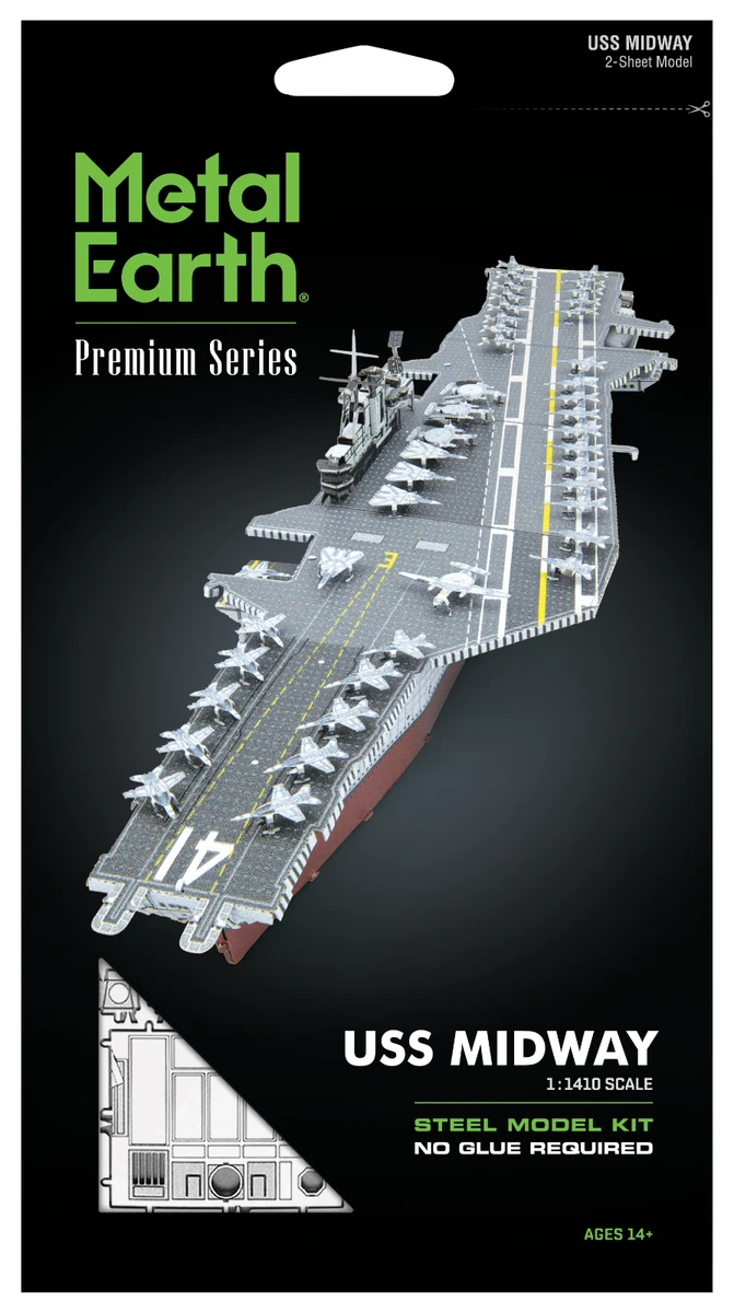 Fascinations ICONX USS MIDWAY US Naval Aircraft Carrier 3D Metal