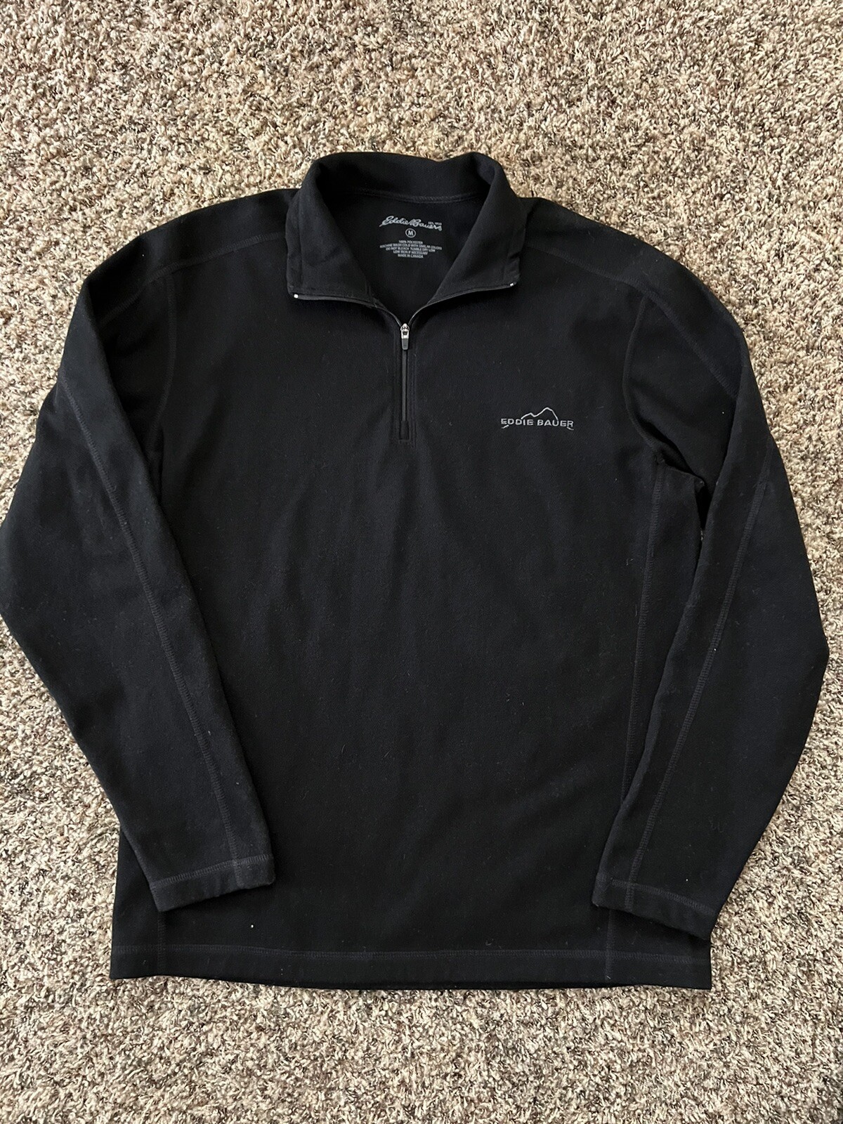 Eddie Bauer Black Pull-Over Partial Zip Jacket, E… - image 6
