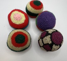 5 Guatemalan Hacky Sack Footbag Hackysack 90's vintage nineties toy stress ball