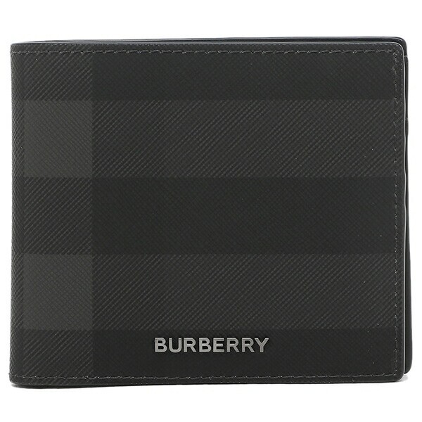 Burberry Bi-fold Wallet Black Men's BILL COIN CHARCOAL Cotton NEW