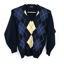 VINTAGE Brooks Brothers Mens Sweater Large EUR 52 Blue 100 Lambswool Wool UK