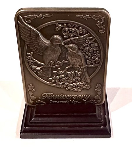 1990 Madison “Anniversary” For Lovers Gerald C Henry Bronze 14 oz Plaque - Picture 5 of 5