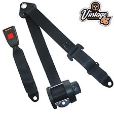 Rear Automatic Inertia Lap & Diagonal Seat Belt Kit 4 Point Black Classic Car