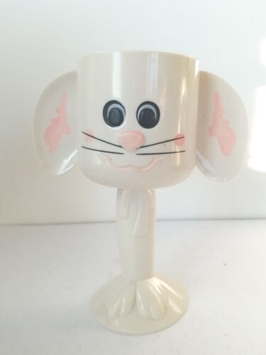  Kids Bunny Rabbit Plastic Cup Mug  Goblet 2005 Radco 7" - Picture 1 of 7