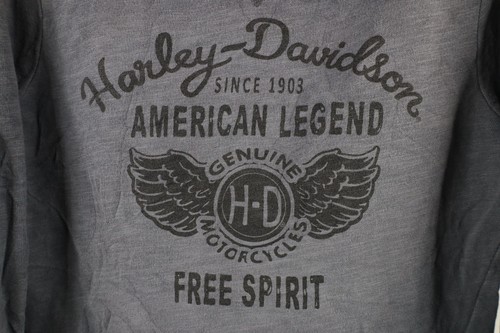 Vintage Harley Davidson Womens Small Faded Spell Out French Terry Sweatshirt - Picture 4 of 8